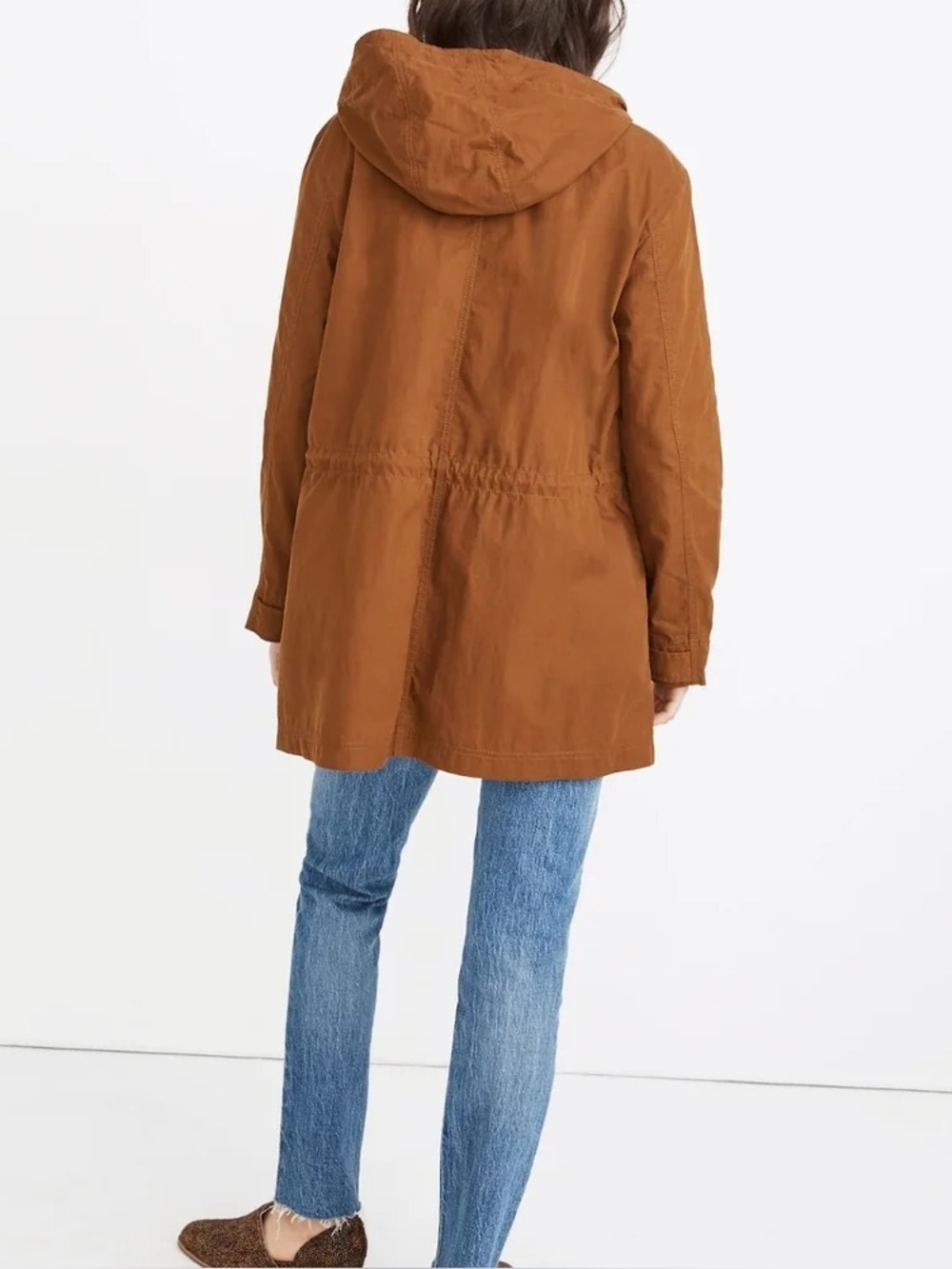 EUC Madewell Anorak Raincoat | Tan Brown Utility Rain Jacket | Women’s Plus 2X - Picture 15 of 16